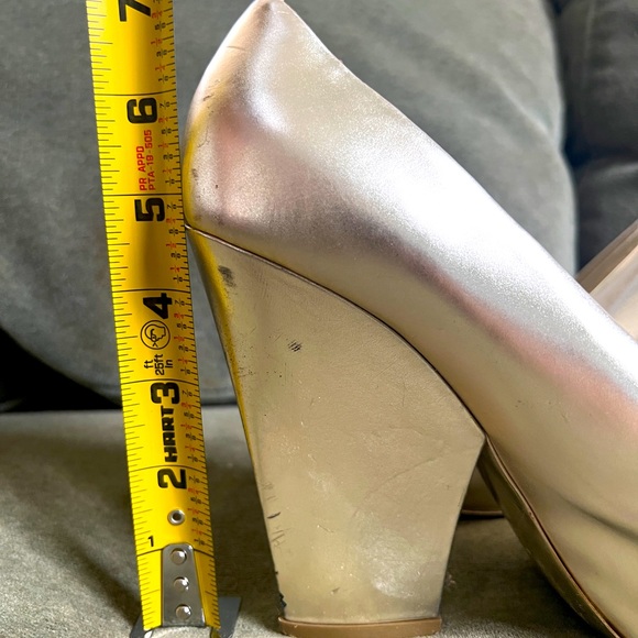 Yves Saint Laurent silver wedge heels - Picture 6 of 8